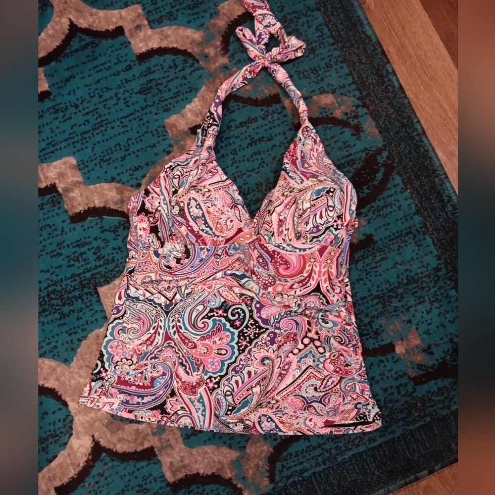 La Blanca Women's Tummy-Control Tankini Swim Top Multicolor Size S 01336